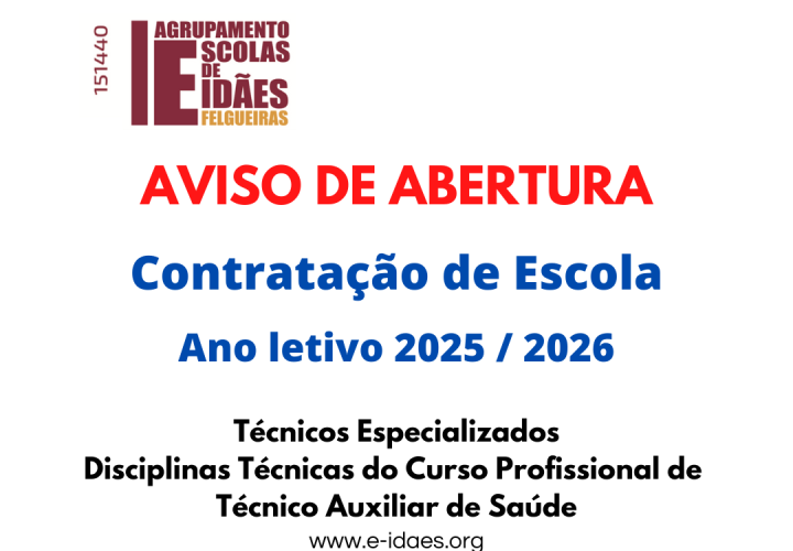 Aviso de Abertura de Concurso de Contratação de Escola